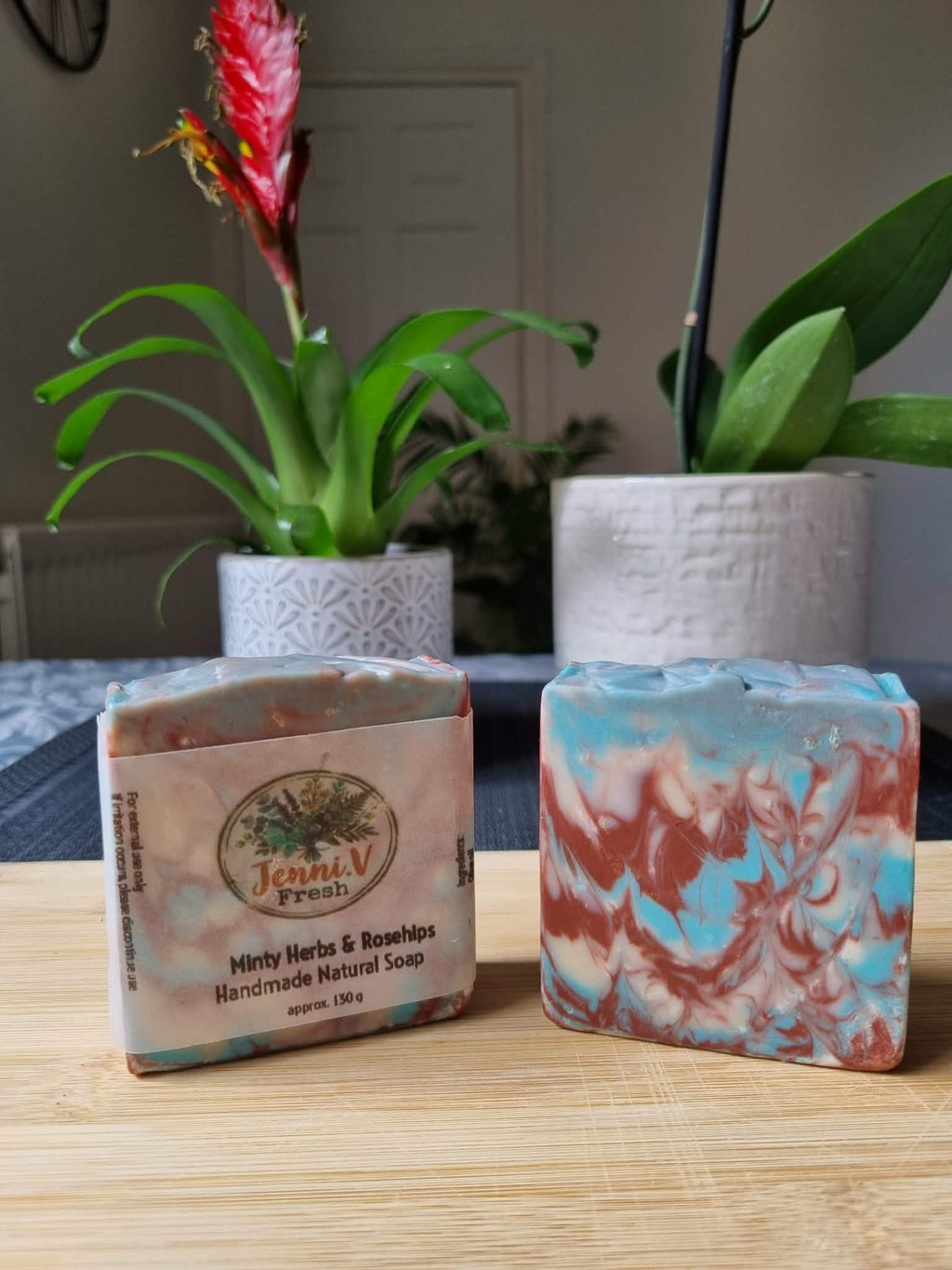 Minty Herbs & Rosehips with Brazilian and Moroccan Clay Handmade Natural Soap