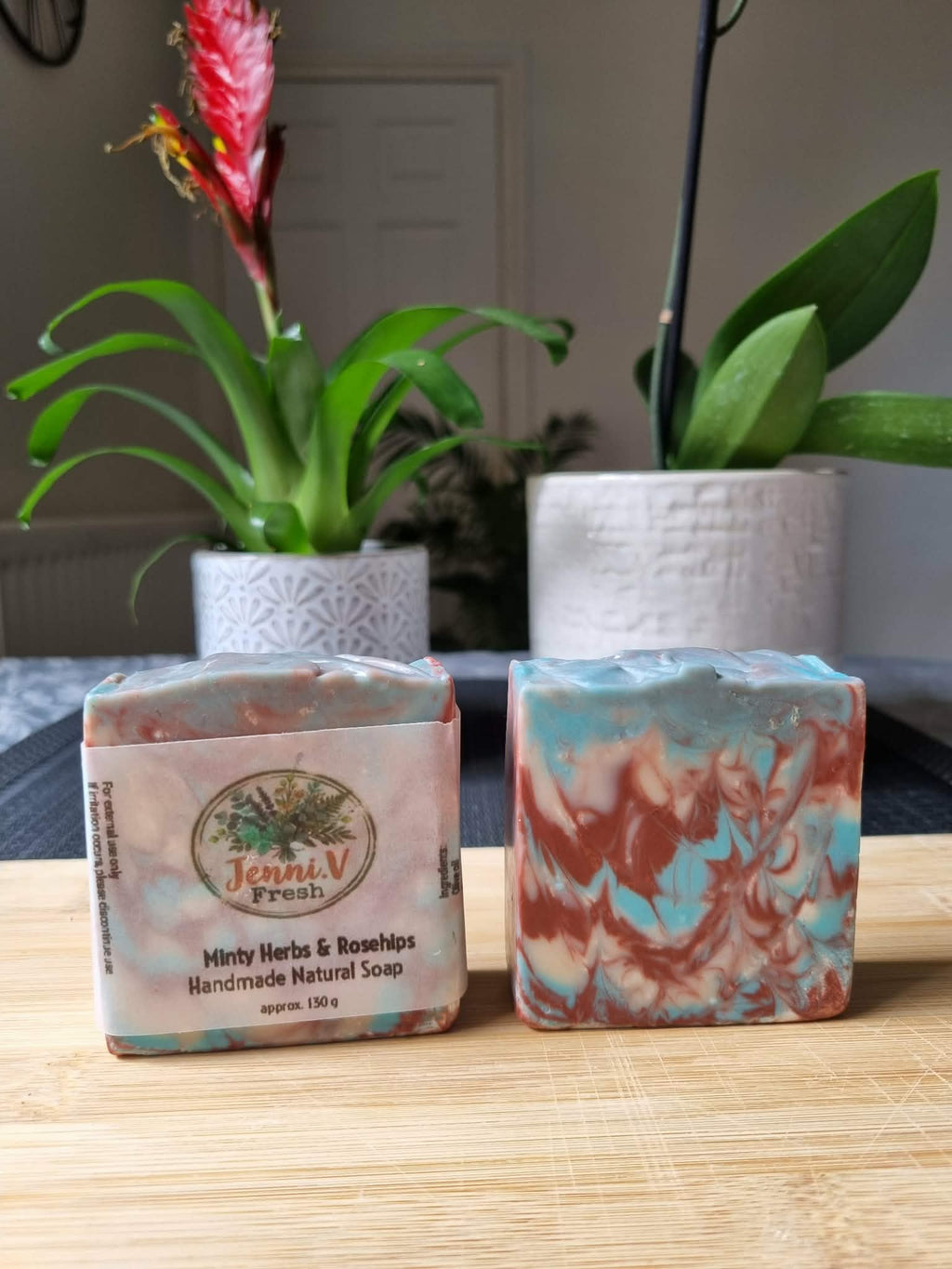 Minty Herbs & Rosehips with Brazilian and Moroccan Clay Handmade Natural Soap