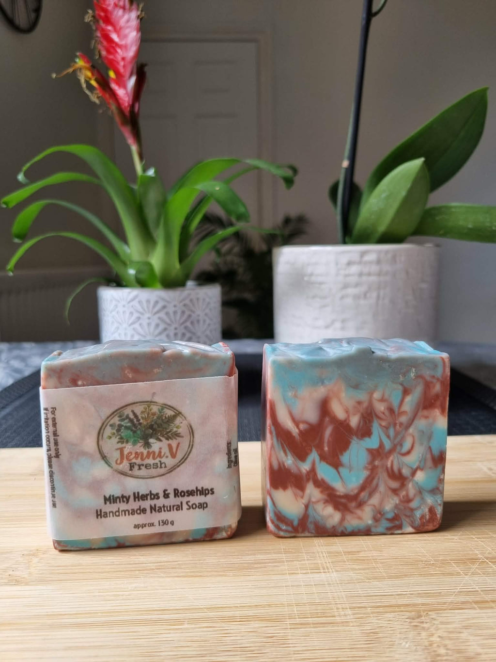 Minty Herbs & Rosehips with Brazilian and Moroccan Clay Handmade Natural Soap