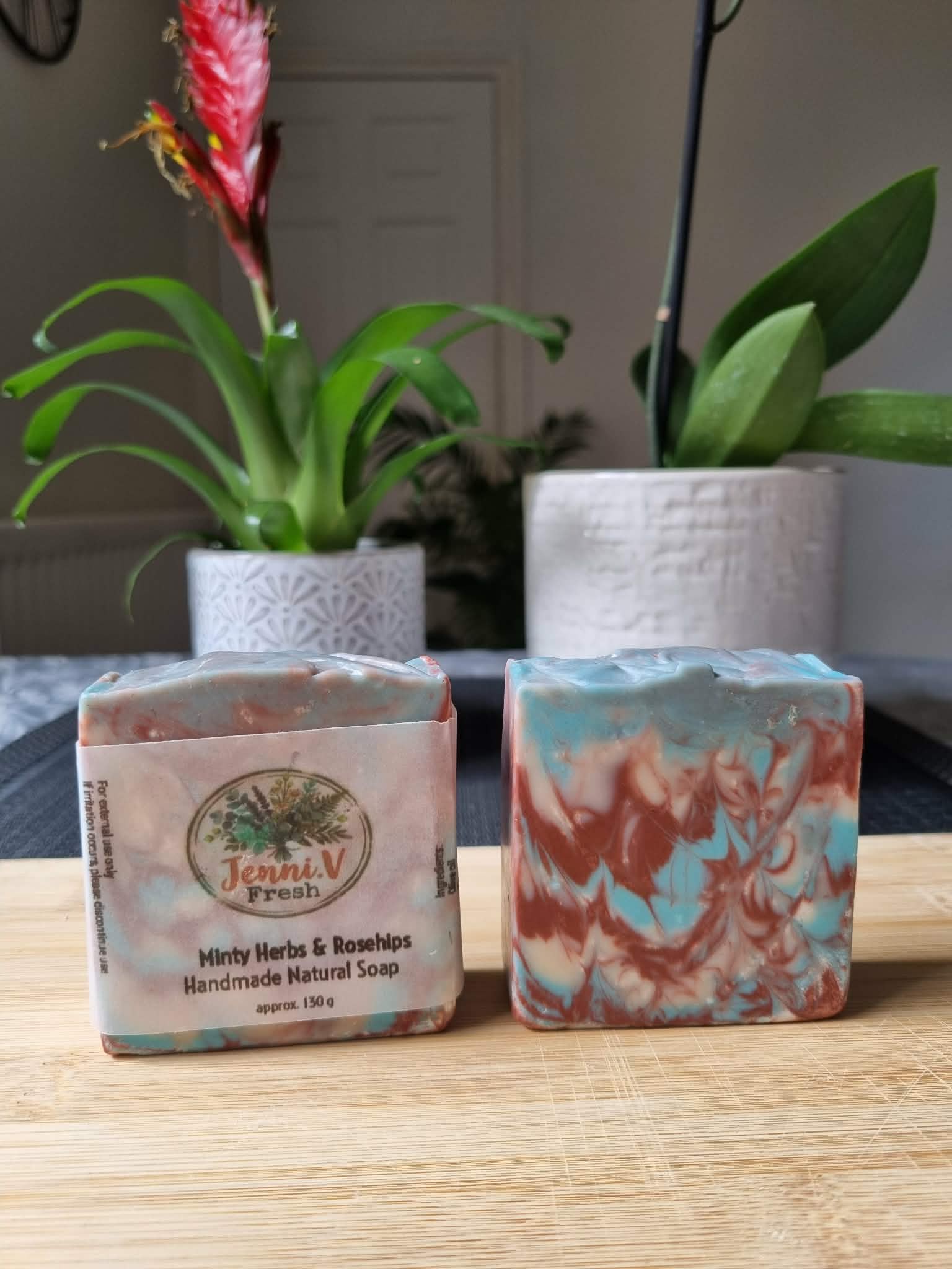 Minty Herbs & Rosehips with Brazilian and Moroccan Clay Handmade Natural Soap