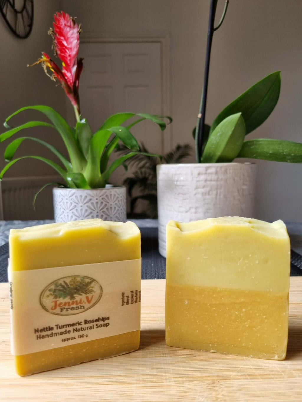 Nettle Turmeric Rosehips w/ goat milk Handmade natural soap